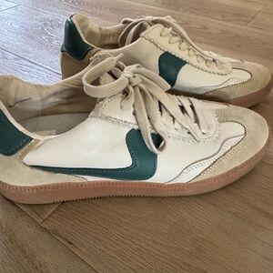 Used once Dolce Vita White and Teal Casual Sneakers